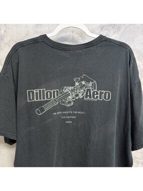 Dillon Aero Firearms T Shirt Mens XL Faded Black 2007 Shooting